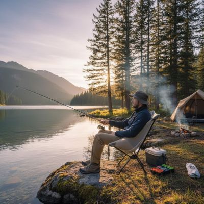 chaise de camping peche soir
