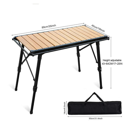 table de camping bois