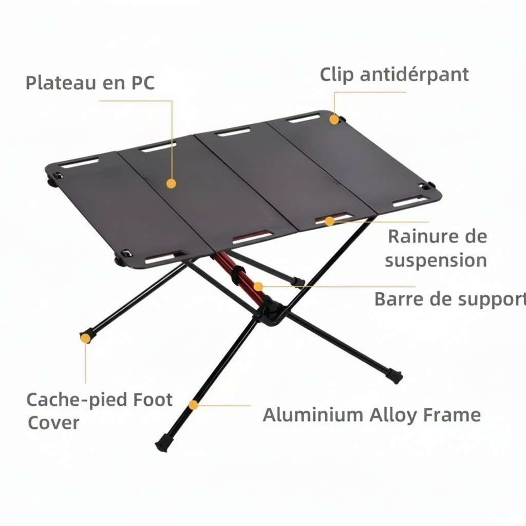 table de camping fiche