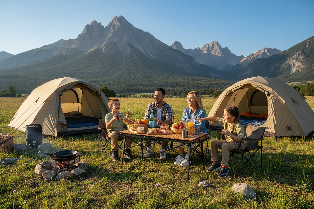 table de camping Prairie et montagnes