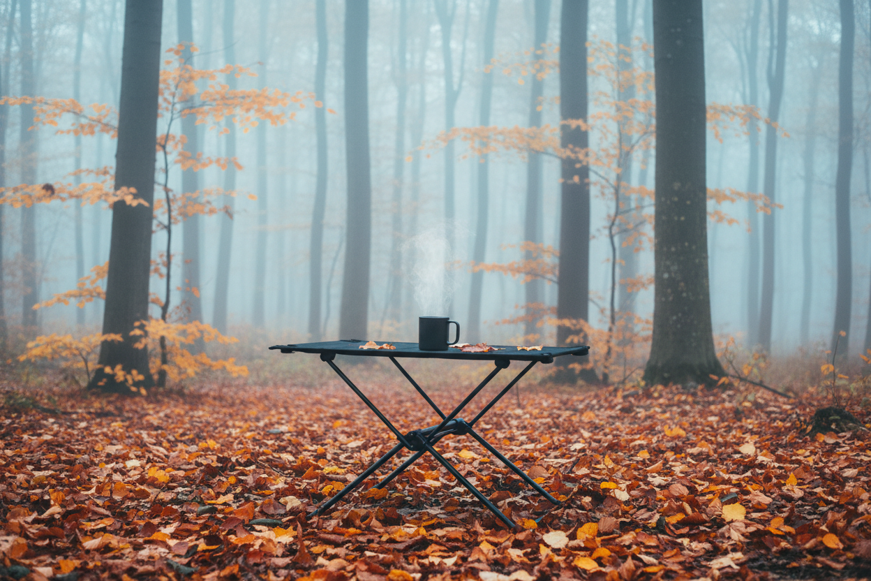 Table de camping automne