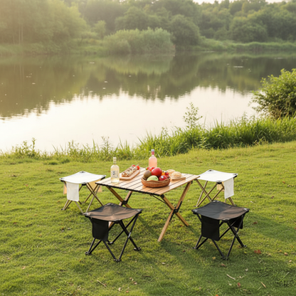 Tabourets camping - bord de l'eau
